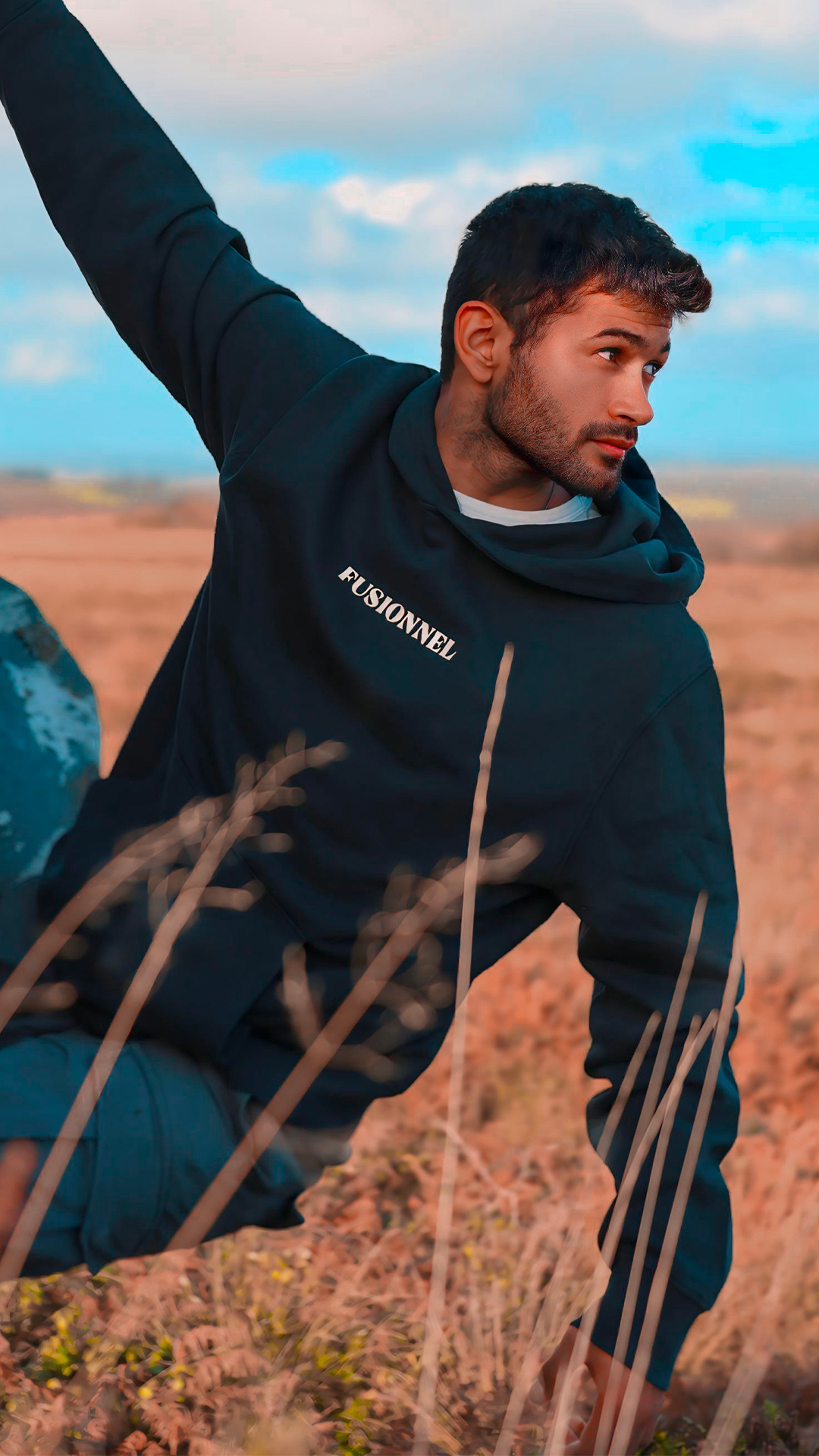 Sweat à capuche "HIVER CRÈME"